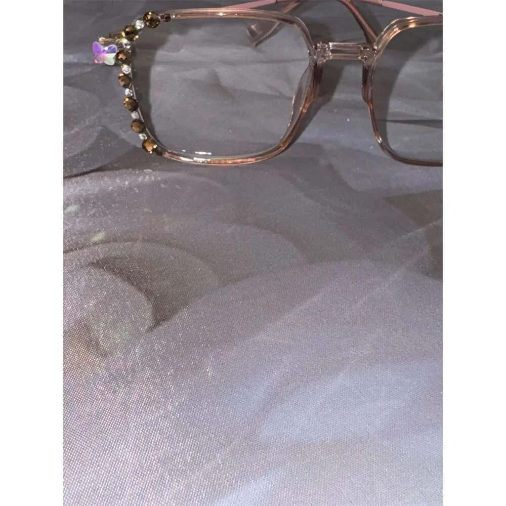 Laureles Women's Geometric Photochromic prescription +2.00 jeweled glasses